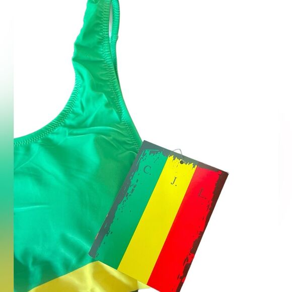 Jamaican Flag One Piece Bathing Suit Swim Suit With Pads Womens Size 17/18 NWT - Picture 5 of 10
